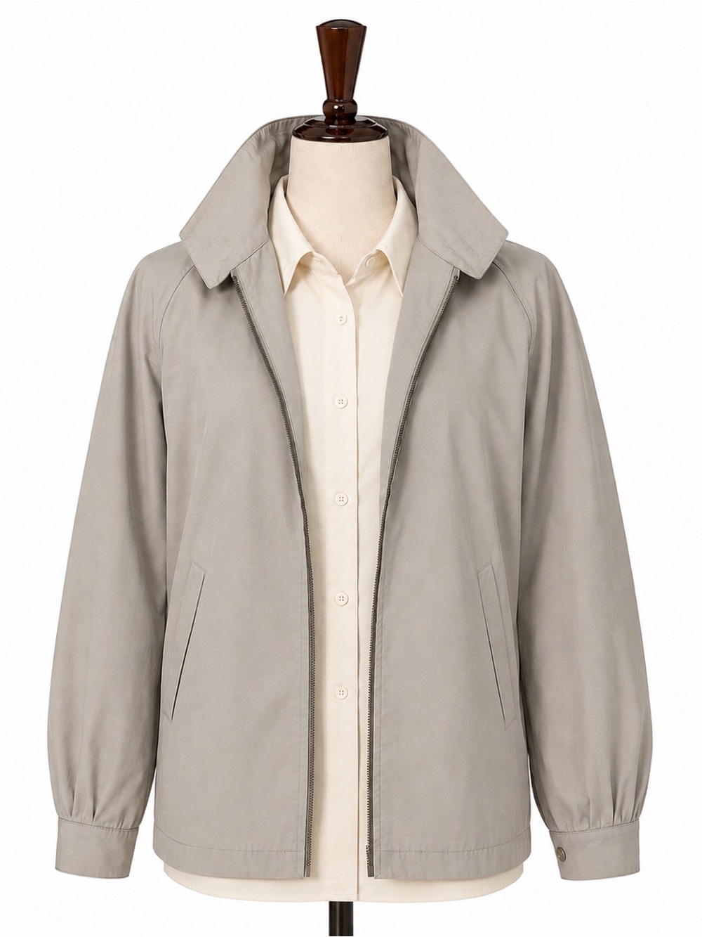London Fog Vintage Gray Jacket - Classic Collared Zip bomber utility Coat- 40R